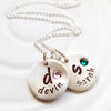 Oversized Initial and Name Necklace | Mother's Charm Necklace