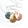 Mixed Metal Disc Necklace | Mother's Name Necklace