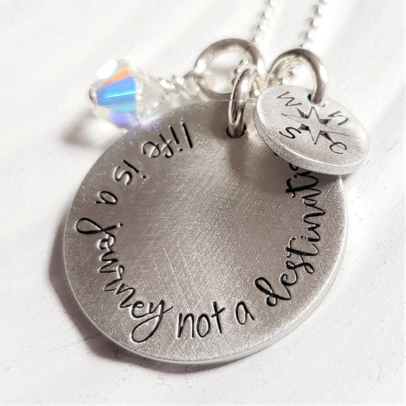Life is a Journey Not a Destination | Compass Necklace