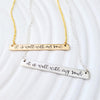 It Is Well With My Soul Necklace | Personalized Bar Necklace
