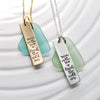 Swim in the Sea | Drink the Wild Air | Oscar Wilde Quote | Sea Glass Necklace