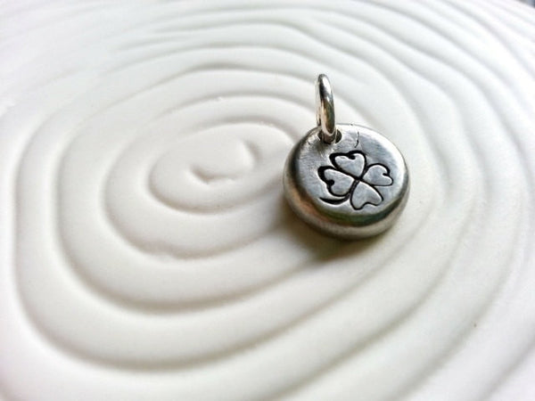 Shamrock- Four Leaf Clover Personalized Hand Stamp St. Patrick's Day Necklace Charm