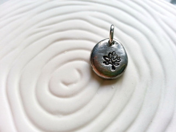 Tree Charm- Personalized Hand Stamp Necklace Charm