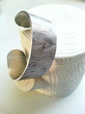 Wood Grain Engraved Cuff Bracelet | Wide Faux Bois Bracelet