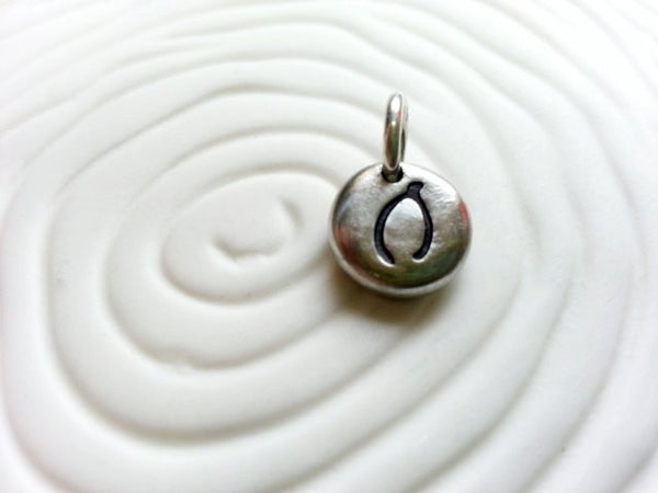 Wishbone Charm- Hand Stamped Personalized Necklace Charm