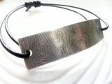 Wood Grain Engraved Men's Bracelet | Adjustable Leather Bracelet
