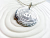 Tree Slice Necklace- Personalized, Hand Engraved Aluminum Wood Grain Necklace
