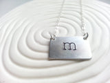 Typewriter Initial Necklace | Initial Bar Necklace
