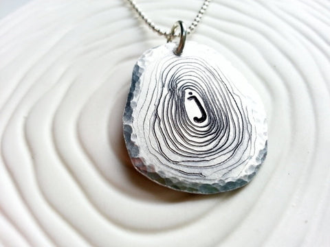 Large Tree Slice Necklace | Initial Necklace