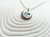 Oversized Typewriter Initial Necklace | Birthstone Mother's Necklace