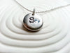 Oversized Typewriter Initial Necklace | Birthstone Mother's Necklace