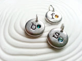 Oversized Typewriter Initial Necklace | Birthstone Mother's Necklace