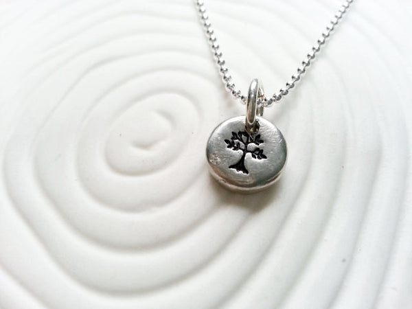 Personalized Hand Stamped Tree Necklace- Family Tree Necklace- Mother's Jewelry
