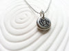 Lotus Neclace - Personalized Hand Stamped Lotus Flower Pendant - Yoga Jewelry