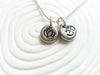 Personalized Hand Stamped Yoga Necklace -  Ohm and Lotus Flower Charms