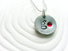 Vintage Button Necklace | Birthstone Initial Necklace