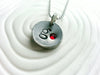 Vintage Button Necklace | Birthstone Initial Necklace