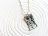Two Name Birthstone Necklace | Mother's Necklace