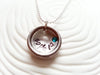 Vintage Button Necklace | Border Initial and Birthstone
