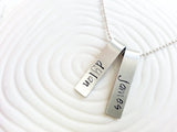Rolled Top Name Tag Necklace | Minimalist Mother's Necklace