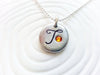 Oversized Script Initial and Birthstone Necklace | Mother's Jewelry