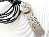 Not All Who Wander Are Lost | Inspirational Necklace | Adjustable Leather
