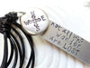 Hand Stamped Personalized Necklace- Customized Text- Man's Necklace - Not All Who Wander Are Lost Compass Necklace
