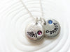 Birthstone Pebble Necklace | Mother's Name Necklace