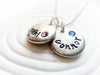 Birthstone Pebble Necklace | Mother's Name Necklace