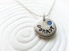 Personalized Name and Birthstone Necklace- Hand Stamped Mother's Necklace