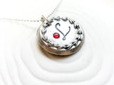 Personalized Hand Stamped Upcycled Vintage Button Necklace - Stamped Initial Necklace