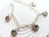 Birthstone Charm Bracelet | Grandmother's Initial Bracelet | Mother's Jewelry