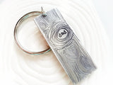 Tree Trunk Keychain | Personalized Text | Hand Engraved Wood Look