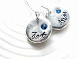 Birthstone Pebble Necklace | Child's Name Necklace | Mother's Jewelry