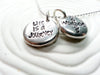 Life is a Journey and Compass  Necklace - Personalized, Hand Stamped  Inspirational Jewelry - Inspirational Message Necklace