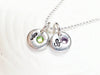 Birthstone Trio Necklace | Our Exclusive Mini Modern Initials