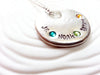 Three Name and Birthstone Necklace | Floating Hole Pendant