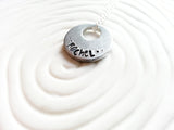 Name Necklace | Large Hole Circle Pendant | Mini Size