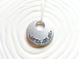 Child's Name Necklace | Large Hole Circle Pendant