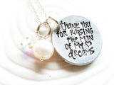 Thank You For Raising The Man Of My Dreams Necklace - Wedding Gift for Mother In Law - Hand Stamped Personalized Wedding Necklace
