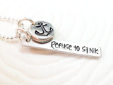 Refuse to Sink | Pebble and Flag Necklace
