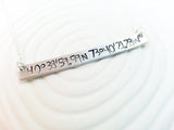 Latitude Longitude Bar Necklace - Hand Stamped, Personalized Coordinates Necklace - Custom Text Bar Necklace