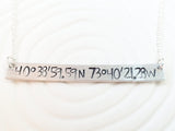 Latitude Longitude Bar Necklace | Personalized Coordinates Necklace