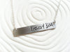 Couples Necklace - Hand Stamped, Personalized Graffiti Lettering Custom Text Necklace