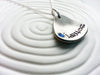 Teardrop Birthstone Mother's Necklace | Concave Shape | Personalized Name Necklace