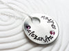 Floating Hole Disc Necklace | Mother's Birthstone Name Necklace