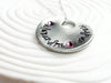 Floating Hole Disc Necklace | Mother's Birthstone Name Necklace