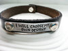 Personalized Leather and Metal Cuff Bracelet | Unisex Bracelet
