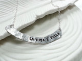 La Vita e Bella | Life is Beautiful | Hand Forged Curved Bar Necklace
