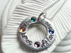 Name and Birthstone Washer | Mother's or Grandmother's Necklace